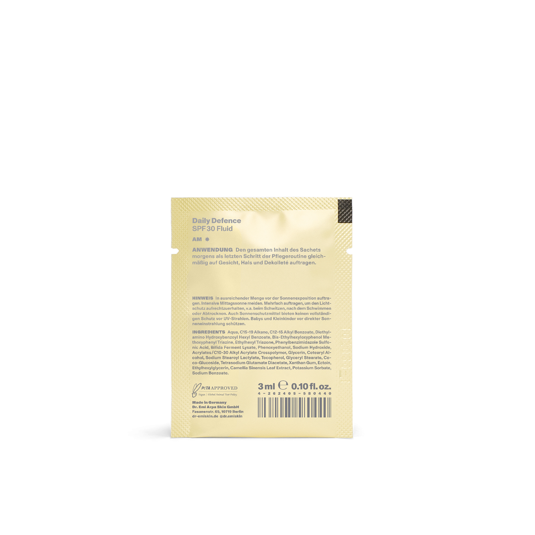 DR. EMI ARPA SKIN SPF Sonnenschutz Sachet Probe