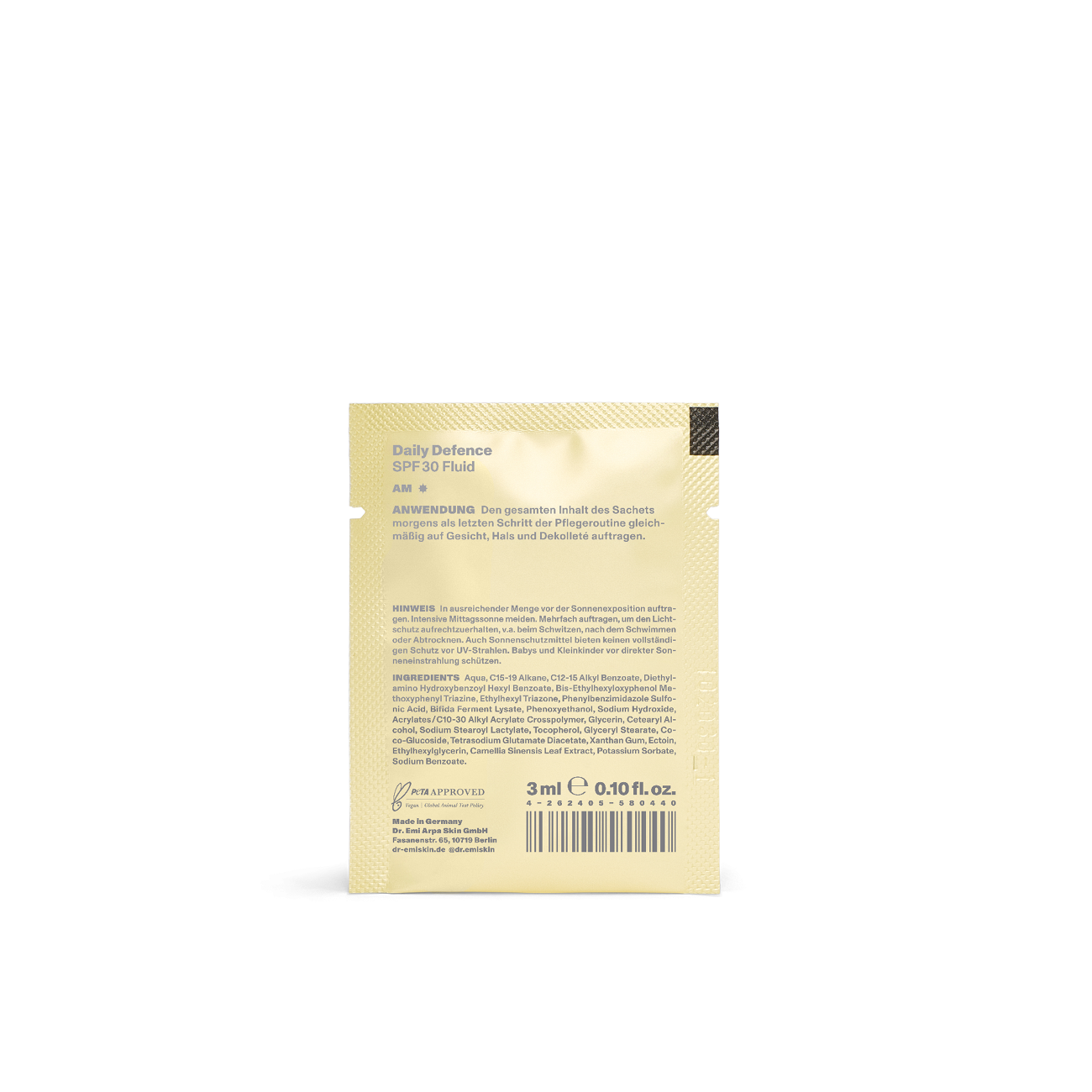 DR. EMI ARPA SKIN SPF Sonnenschutz Sachet Probe